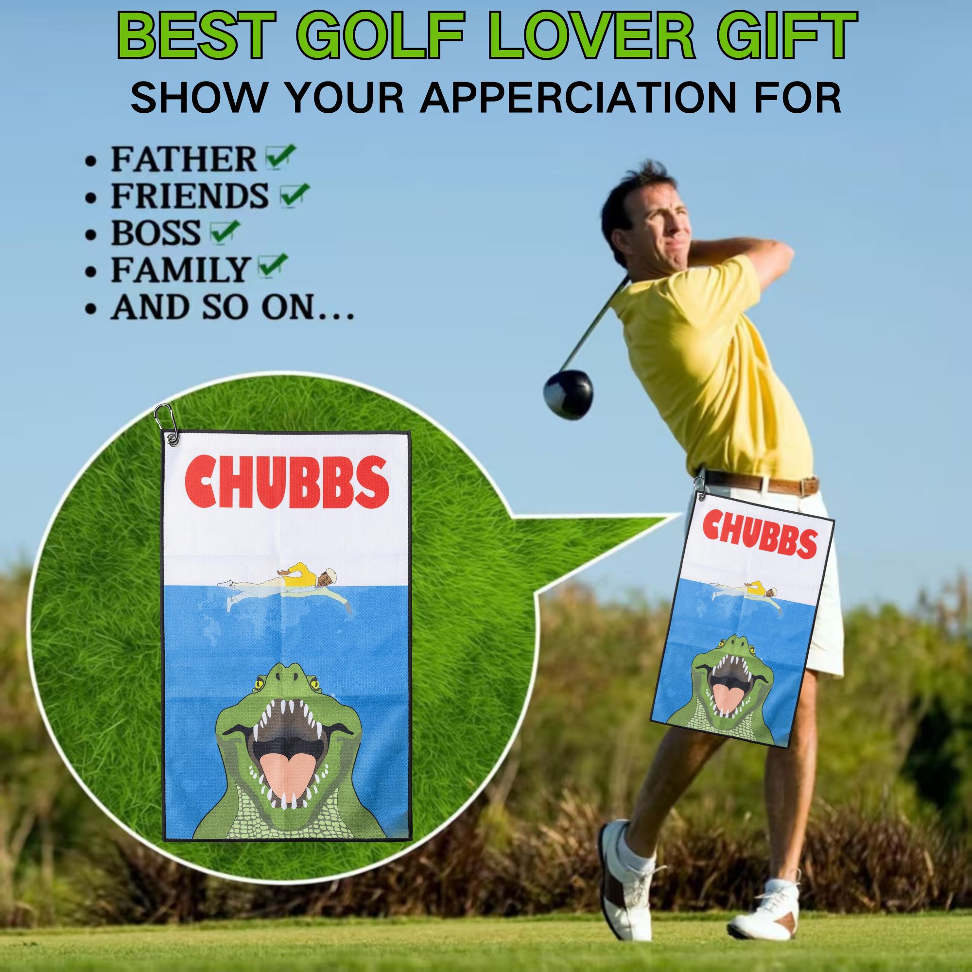 Fun Happy Gilmore Design Golf  - Golf Towel Waffle review and price